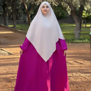 طقم اروى ( غوز فوشيا  مع البيج )